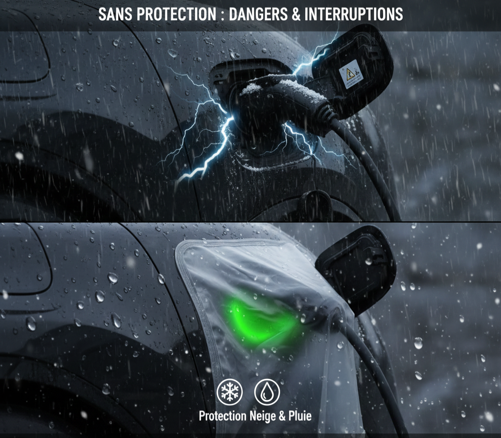 Housse de Protection Transparente pour Port de Charge et Connecteur VE