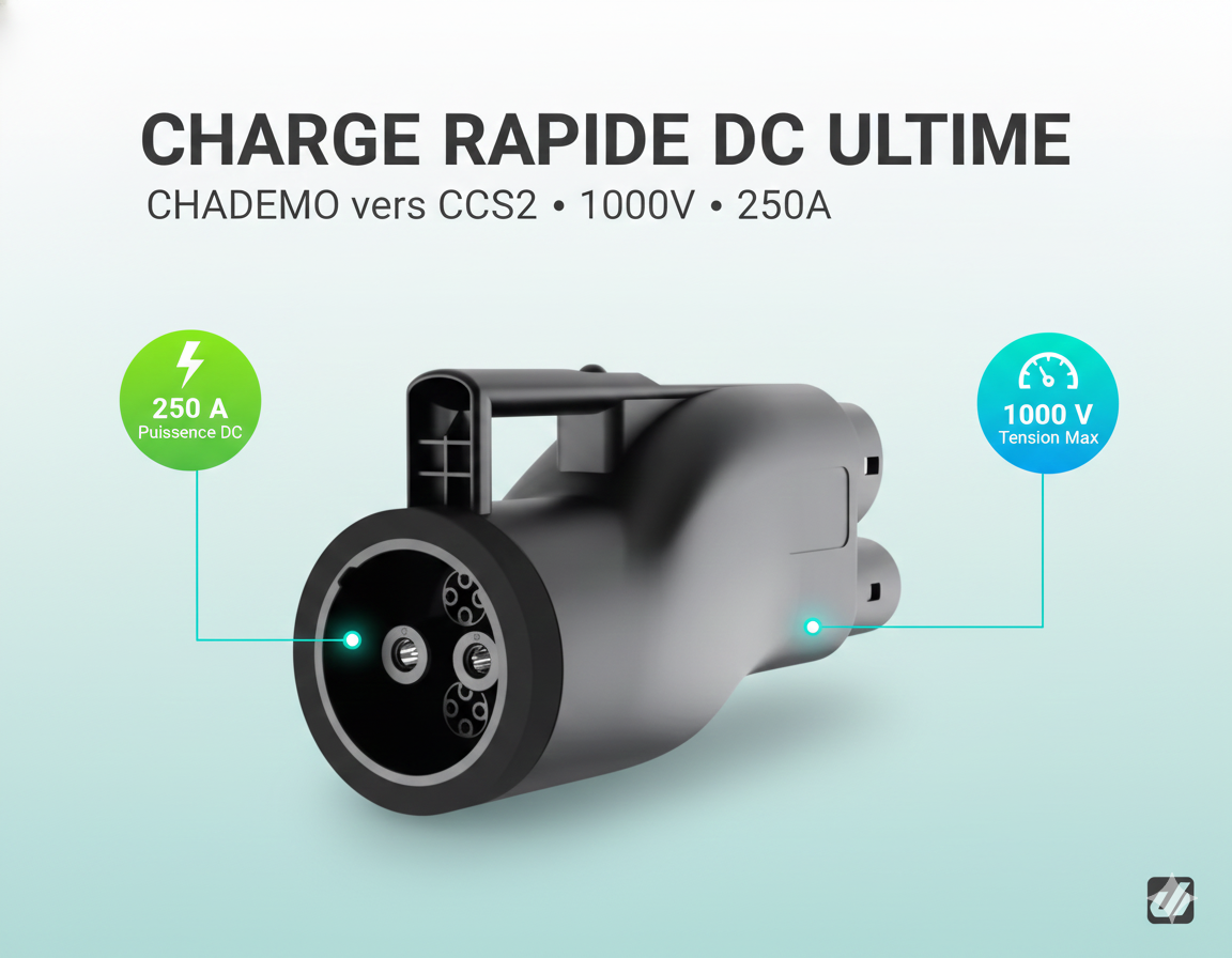 Adaptateur de Charge Rapide DC CHAdeMO vers CCS2 250A 1000V